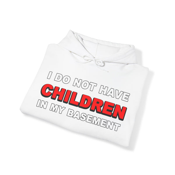 "I do not have children in my basement" hoodie