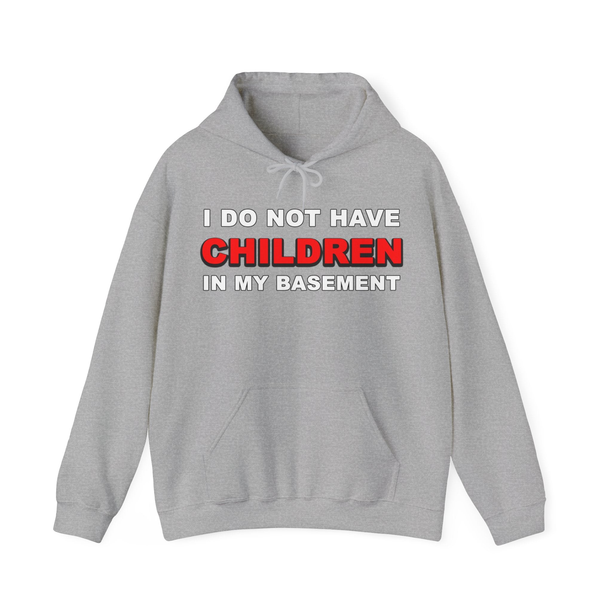 "I do not have children in my basement" hoodie
