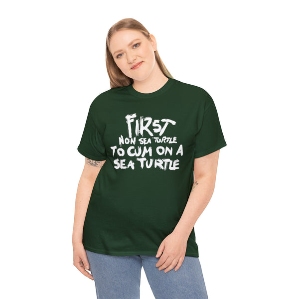 “First non sea turtle to cum on a sea turtle” t