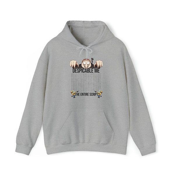 “The entire script of despicable me” hoodie