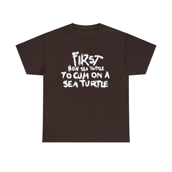 “First non sea turtle to cum on a sea turtle” t