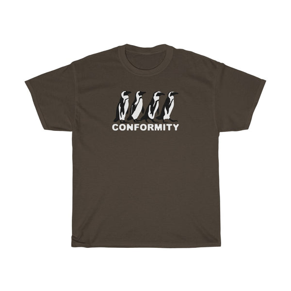 "CONFORMITY" penguin line t