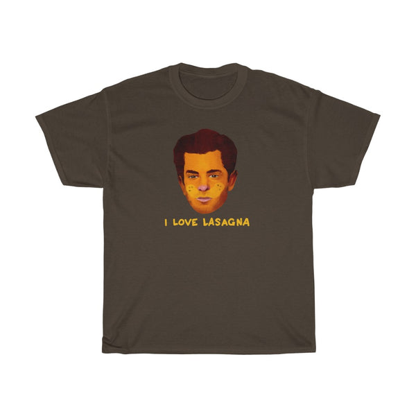 "I LOVE LASAGNA" andrew garfield t