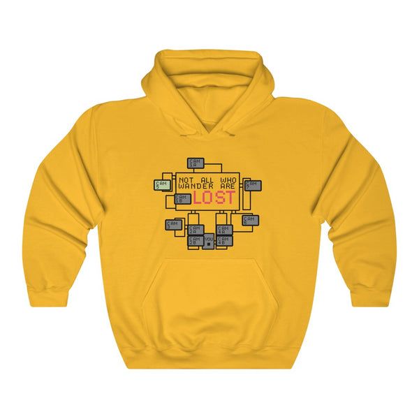 "Not All Who Wander Are Lost" fnaf camera layout hoodie