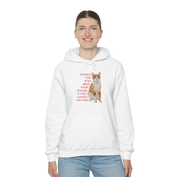 "Would You Still Beat Your Spouse If They Looked Like This?" Misguided Animal Rights hoodie