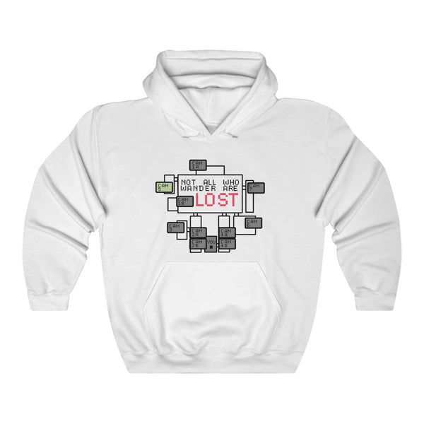 "Not All Who Wander Are Lost" fnaf camera layout hoodie