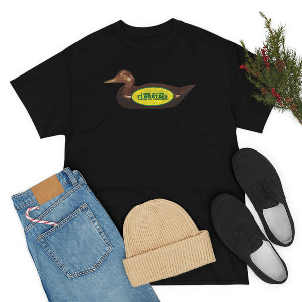 "Third Annual Flagstaff Spaghetti Convention" wood carved duck t