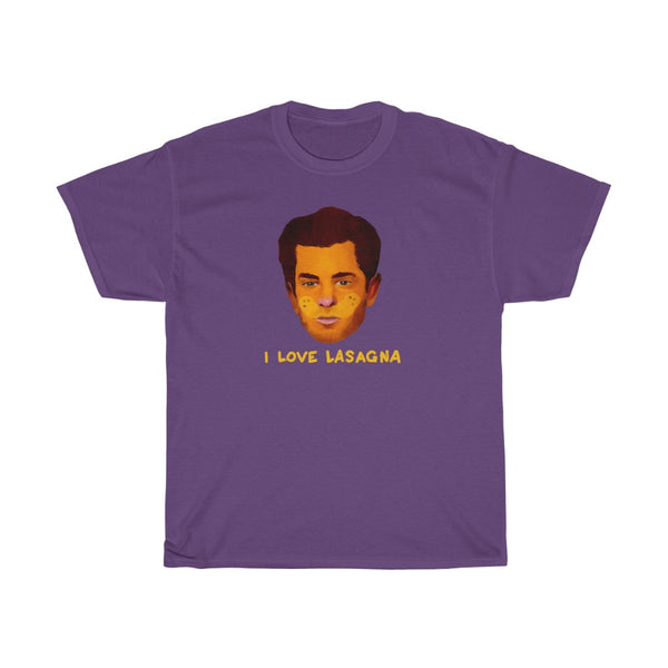 "I LOVE LASAGNA" andrew garfield t