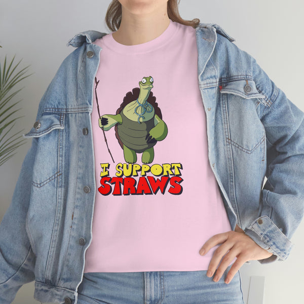 "I Support Straws" ocean dump oogway t