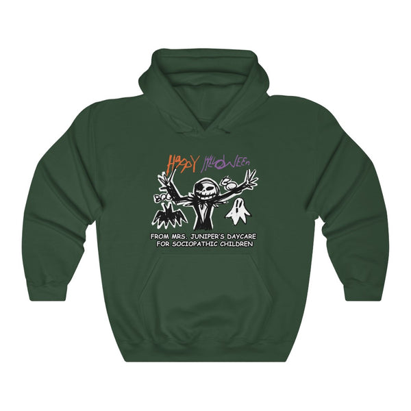 "HAPPY HALLOWEEN" daycare for sociopathic children hoodie