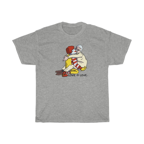 "LOVE IS LOVE" ronald mcdonald and colonel sanders making out t
