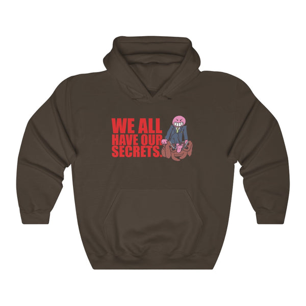 "WE ALL HAVE OUR SECRETS" norman unzipping hoodie
