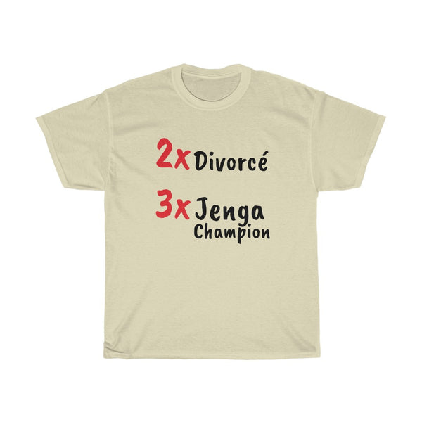"3x Jenga Champion" t shirt