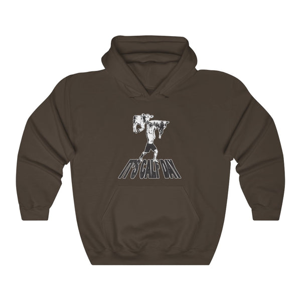 "IT'S CALF DAY" baby cow lifting hoodie