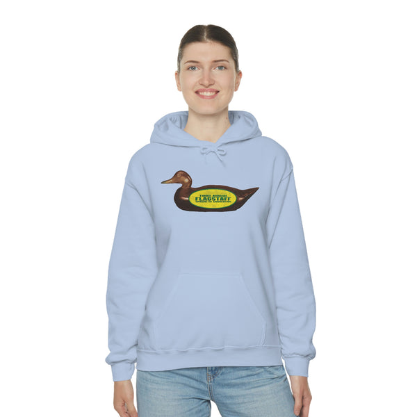 "Third Annual Flagstaff Spaghetti Convention" wood carved duck hoodie