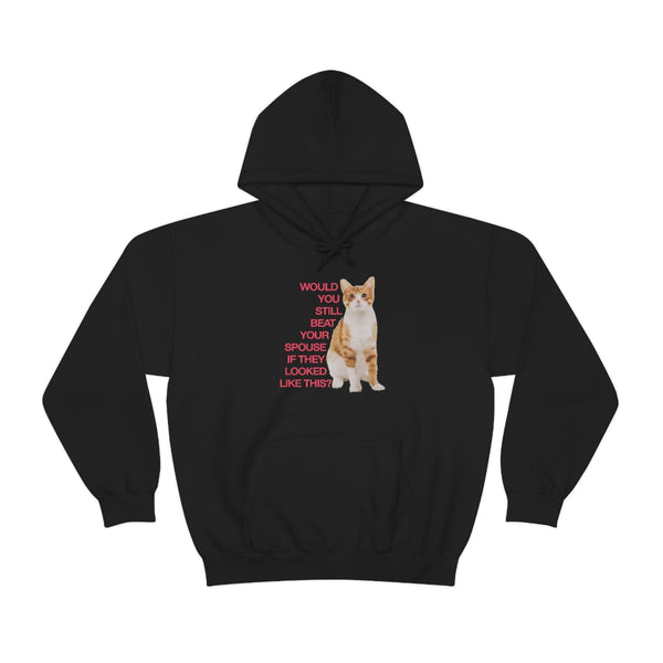 "Would You Still Beat Your Spouse If They Looked Like This?" Misguided Animal Rights hoodie