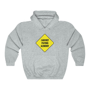 "I AM NOT PAYING ALIMONY" road sign hoodie
