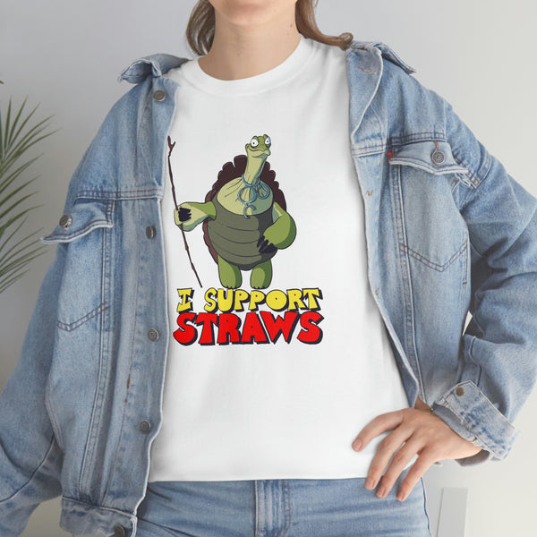 "I Support Straws" ocean dump oogway t