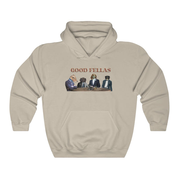 "Good Fellas" dogs in tuxedos hoodie