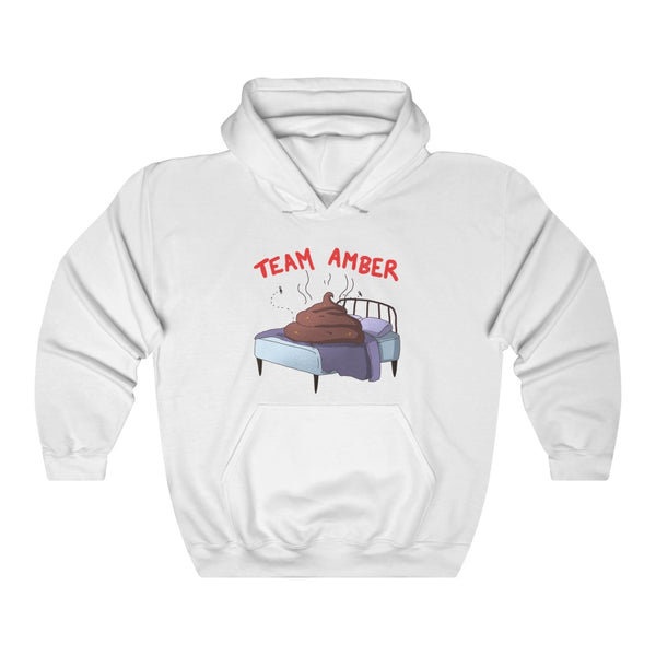 "Team Amber" poop on bed hoodie
