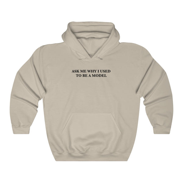 "ASK ME WHY I USED TO BE A MODEL" hoodie